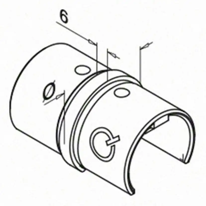 Koppling Rak Herrljunga Ledstångsfabrik Överliggare L6mm Inomhus