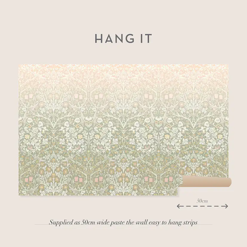 Fototapet William Morris At Home Blackthorn Sage & Pink