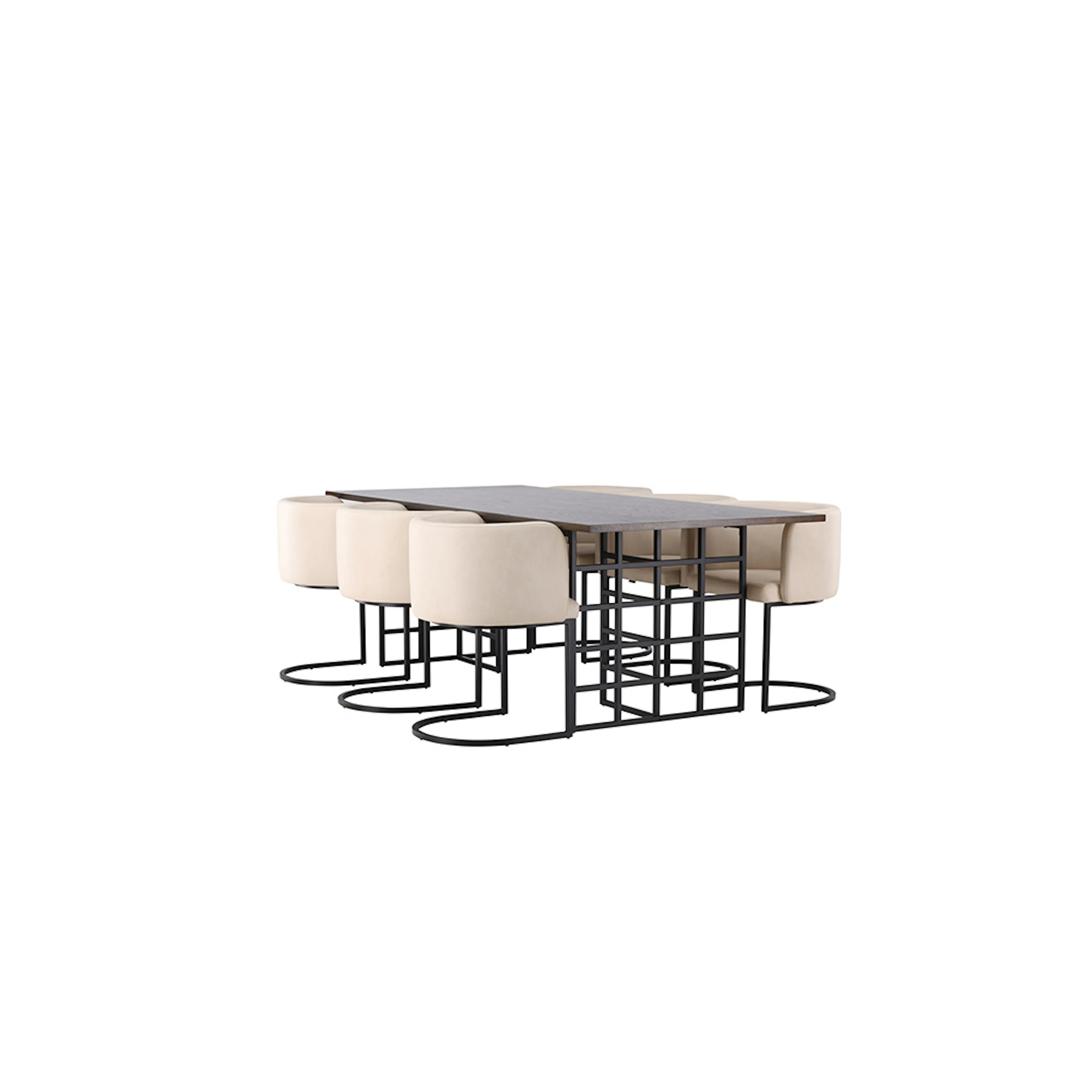 Matgrupp Venture Home Ystad med 6 st Simrishman stolar Beige/Brun