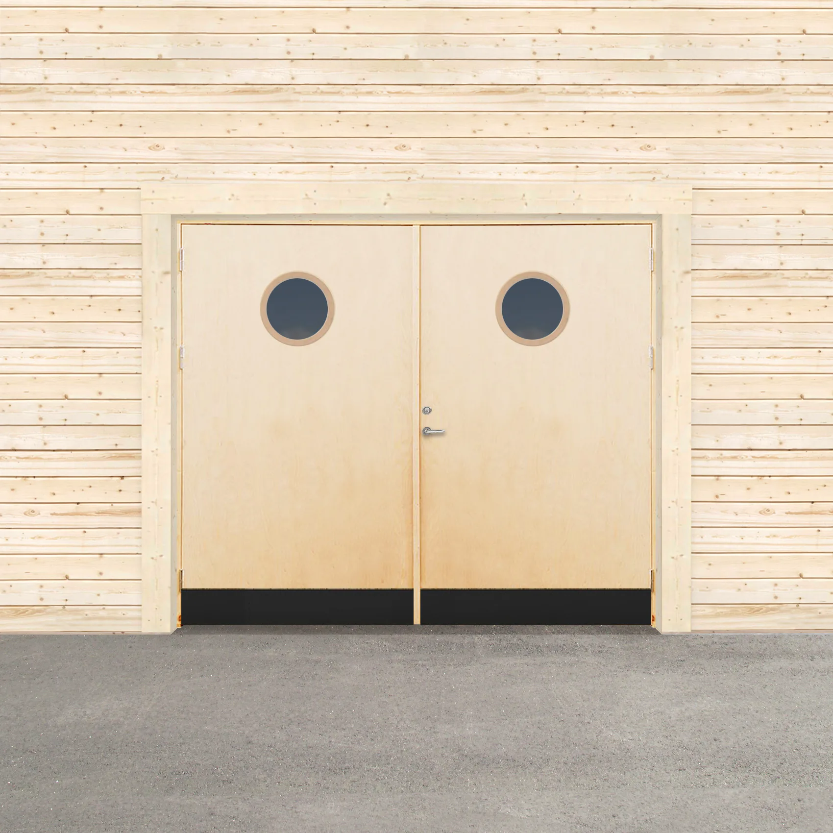 GARAGEPORT KALL RUNT FÖNSTER 250X210 H - OBEHANDLAD BxH: 250x210 cm