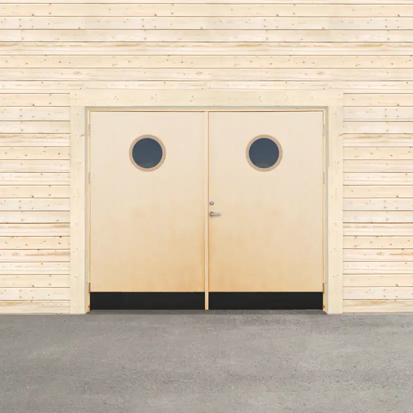 Garageport Sveadörren Varm Runt Fönster Obehandlad