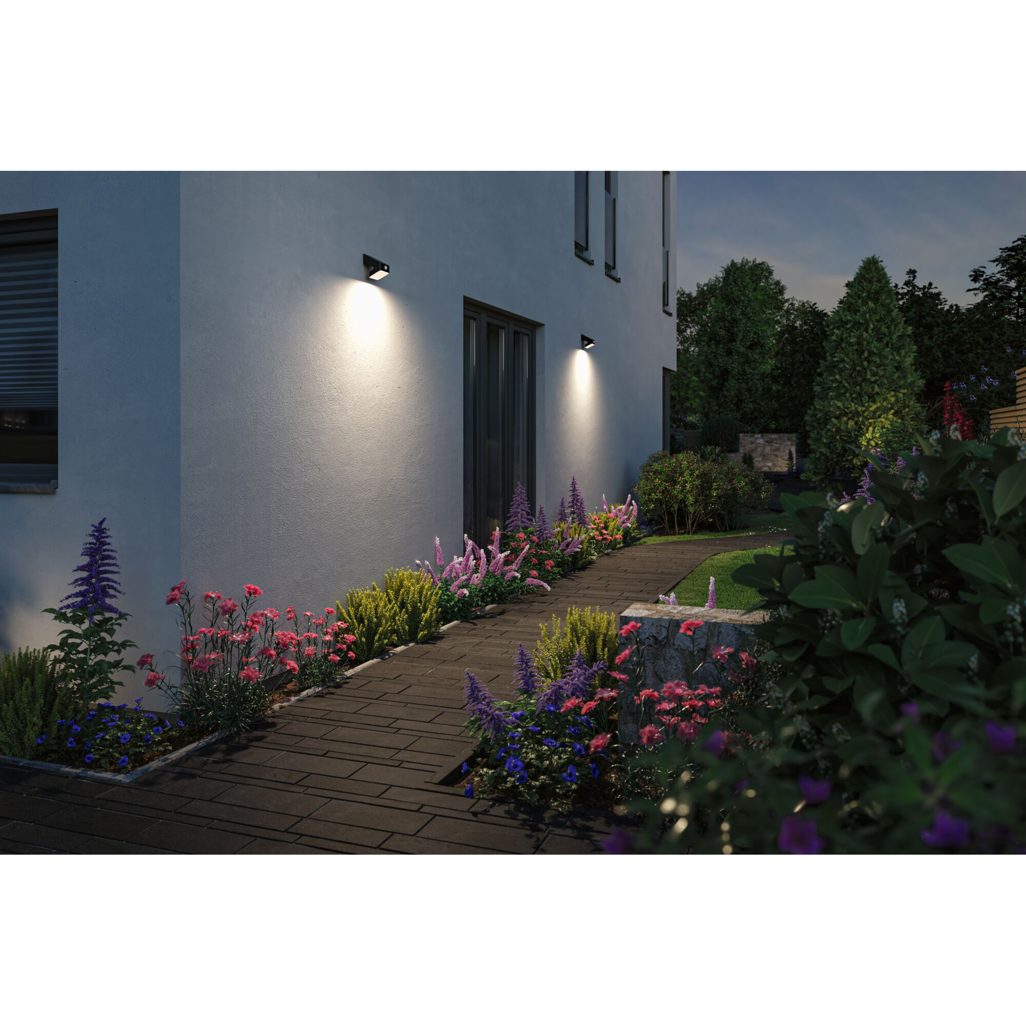 Fasadbelysning Solcell Paulmann Lesly LED med Skymningsstyrd rörelsedetektor IP65