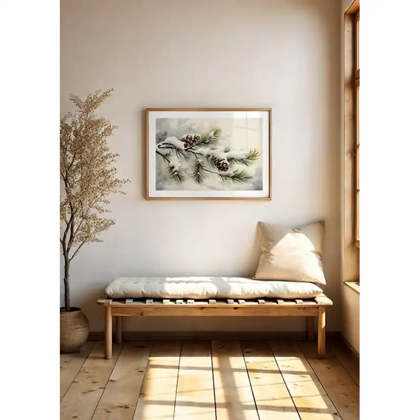 Poster Gallerix Snow Covered Pine Cones