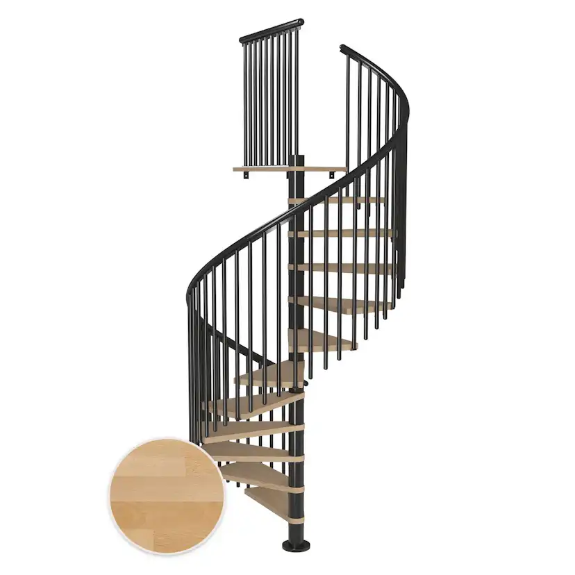 MONTREAL spiral bok oljad antracit CLASSIC5 11T Ø160 Antracit, Golv till golv höjd: 2500-2860 mm, 11+1 steg