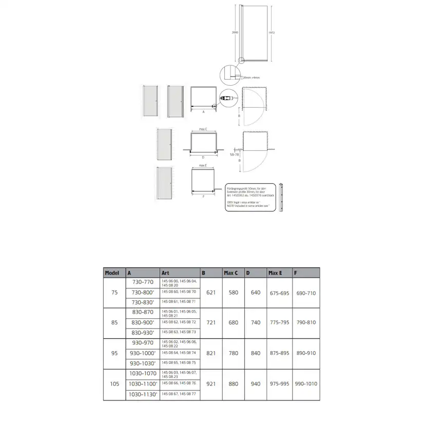 Duschdörr Hafa Igloo Pro Niche