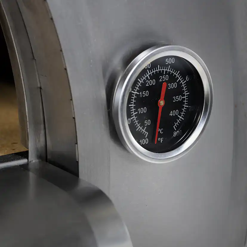 Pizzaugn Metalcraft Milano Vedeldad i Rostfritt Stål med Sidobord