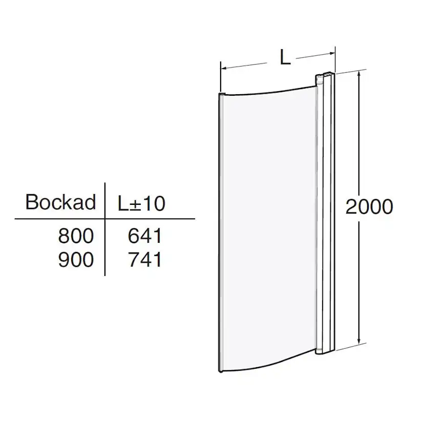 Duschdörr Contura Shower Space SBVF Bockad