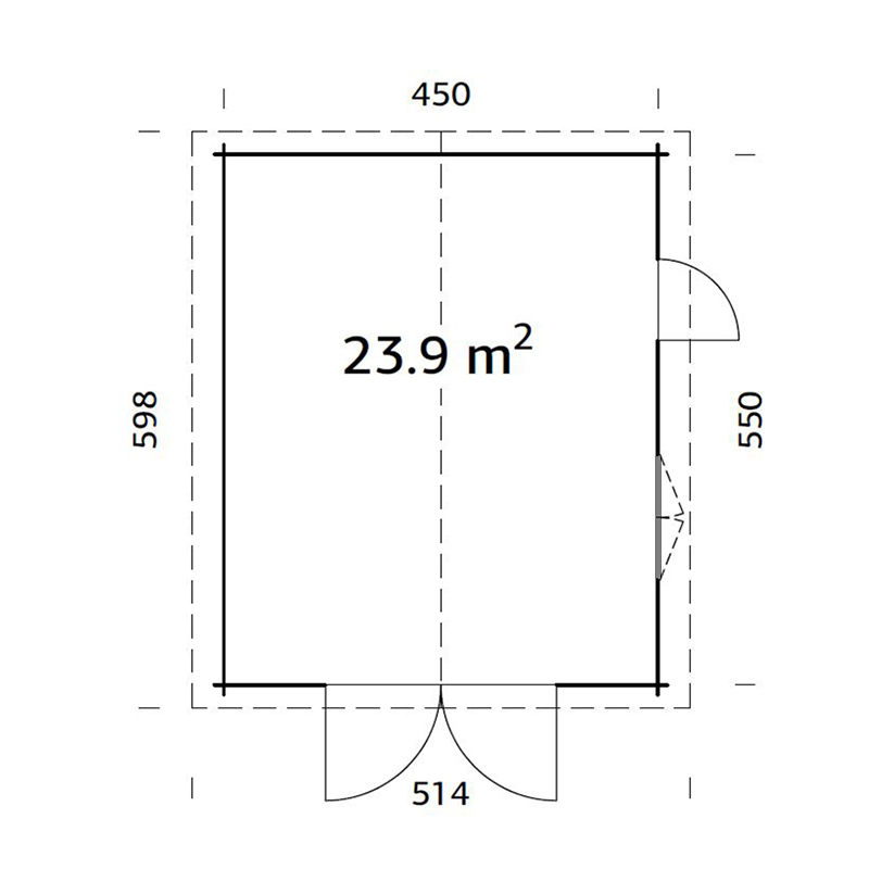 Roger 23,9 m2 with wooden gate Grå dippad