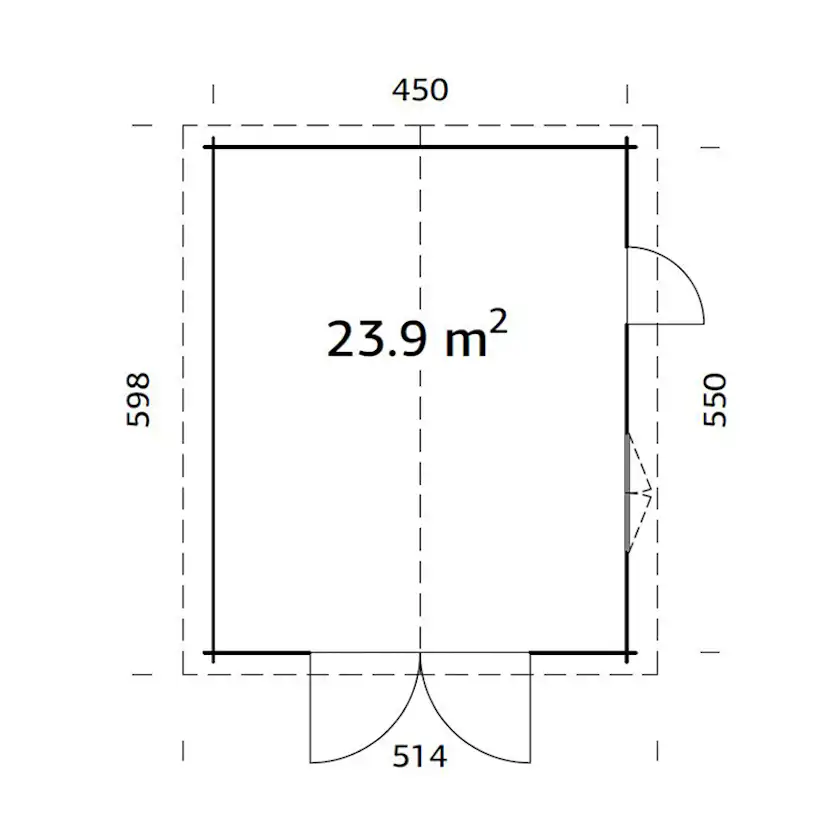 Roger 23,9 m2 with wooden gate Grå dippad