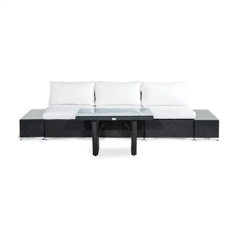Loungegrupp Comfort Garden Bahamas 3-sits med Avslut och Utebord Utomhus