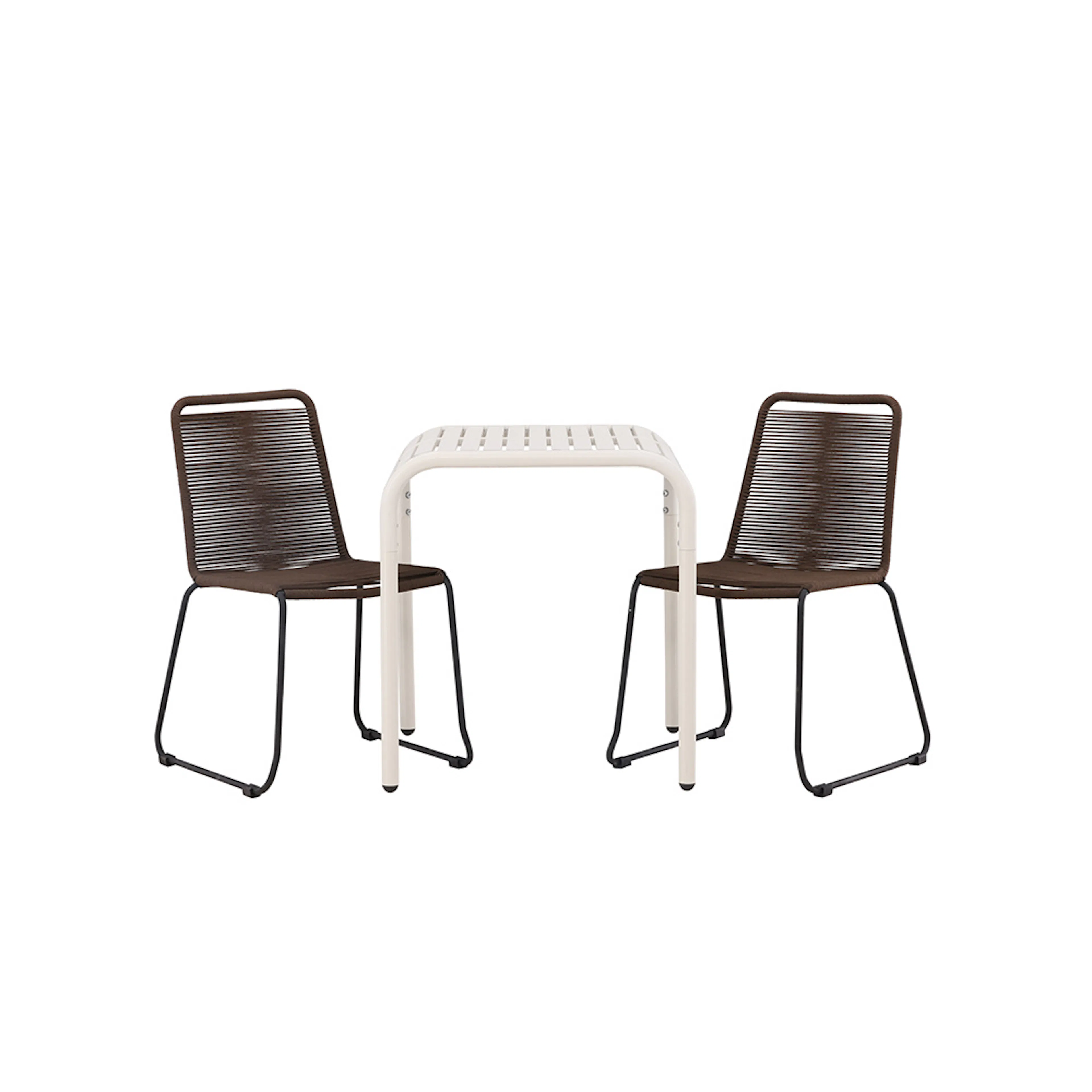 Borneo Cafetable Aluminium - Beige / Kvadrat 70*70* +Lindos Brun/Beige