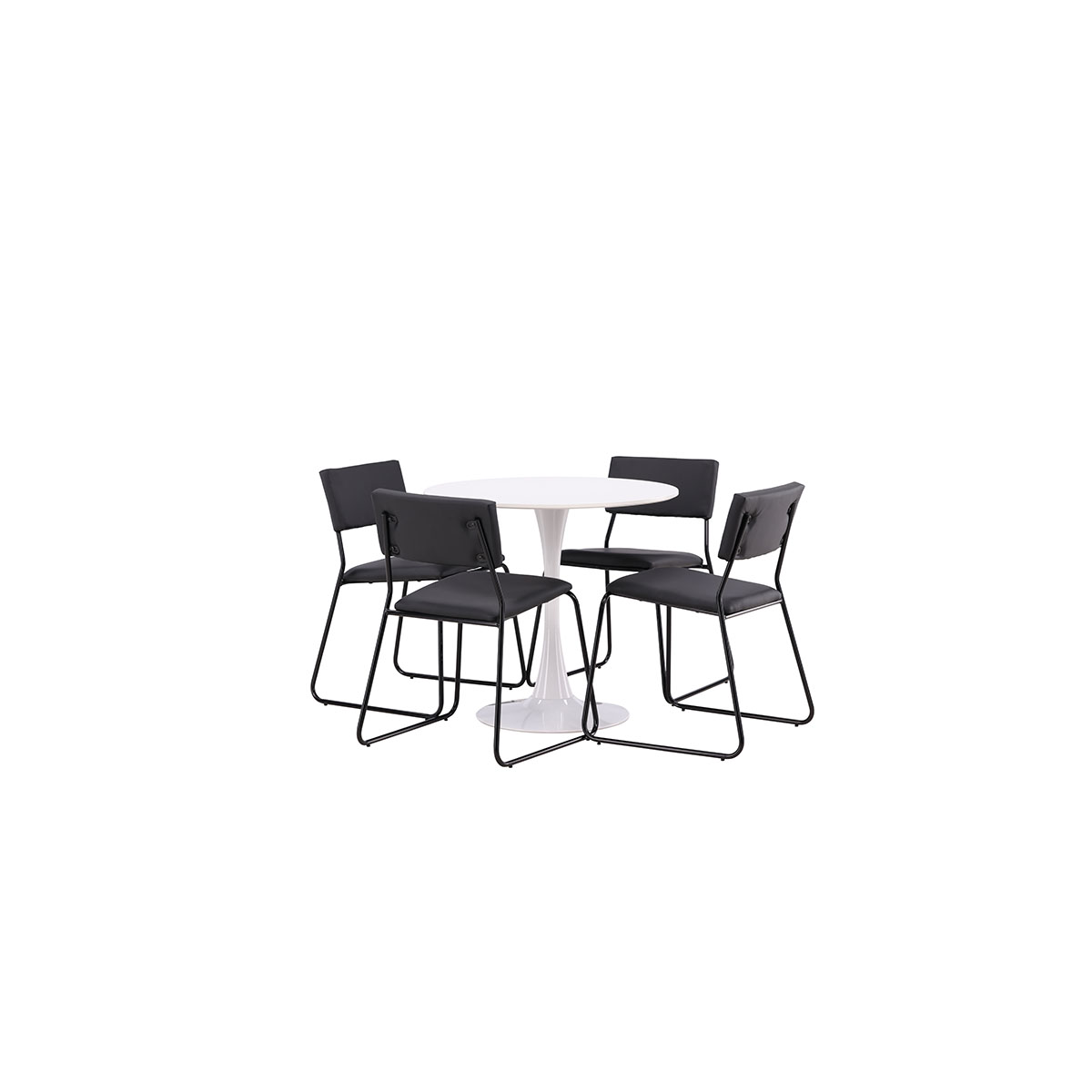 Matgrupp Venture Home Hamden Ø80 cm med 4 Kenth stolar