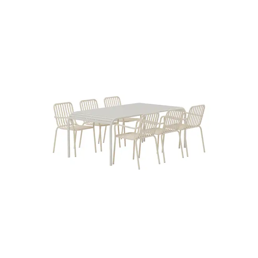 Matgrupp Utomhus Venture Home Borneo 100x200 cm med 6 st Peking Trädgårdsstolar