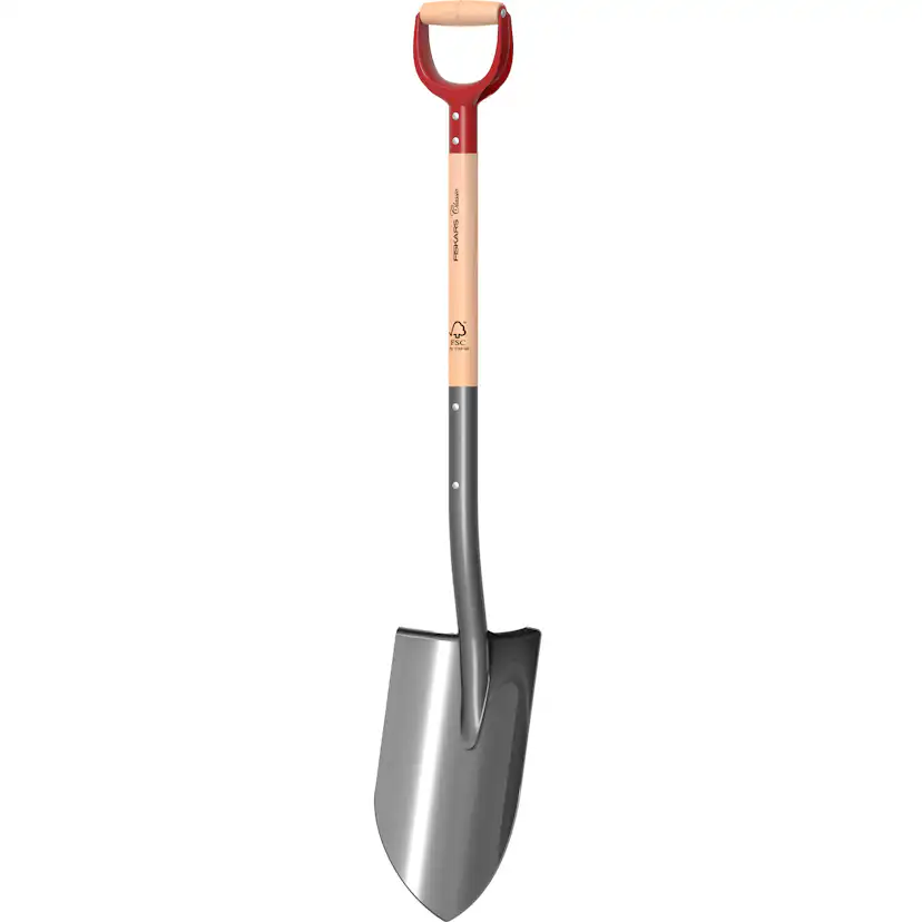 Spade Fiskars Classic Spetsig Grå