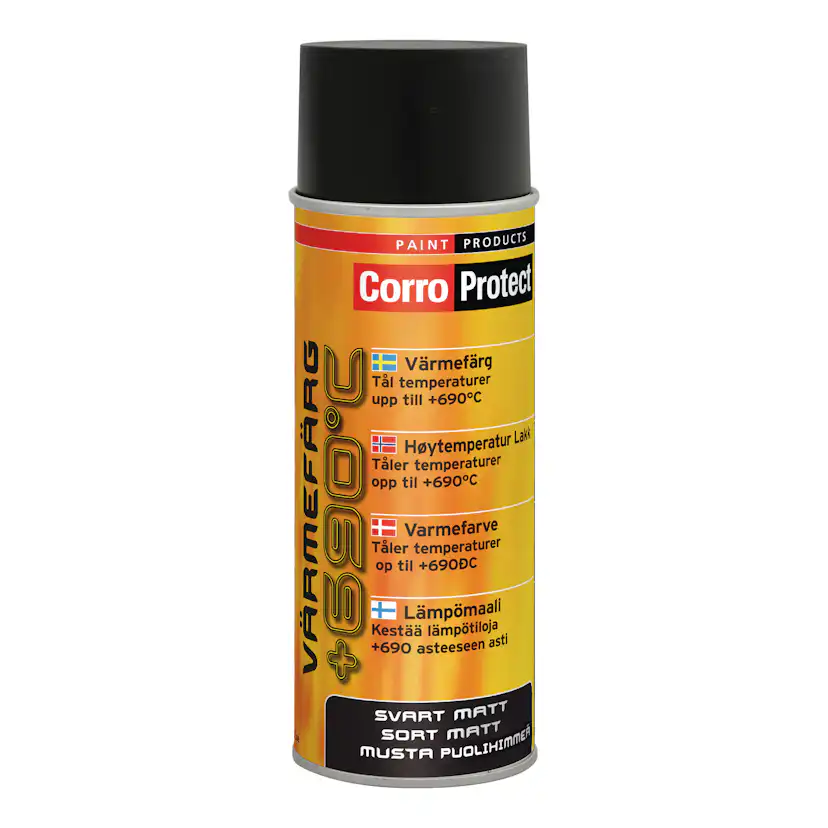 Värmefärg CorroProtect Svart Spray
