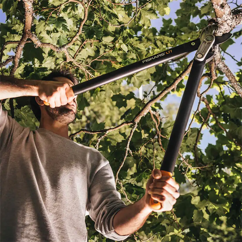 Grensax Fiskars Powergear II L77 med Utväxling & Mothåll