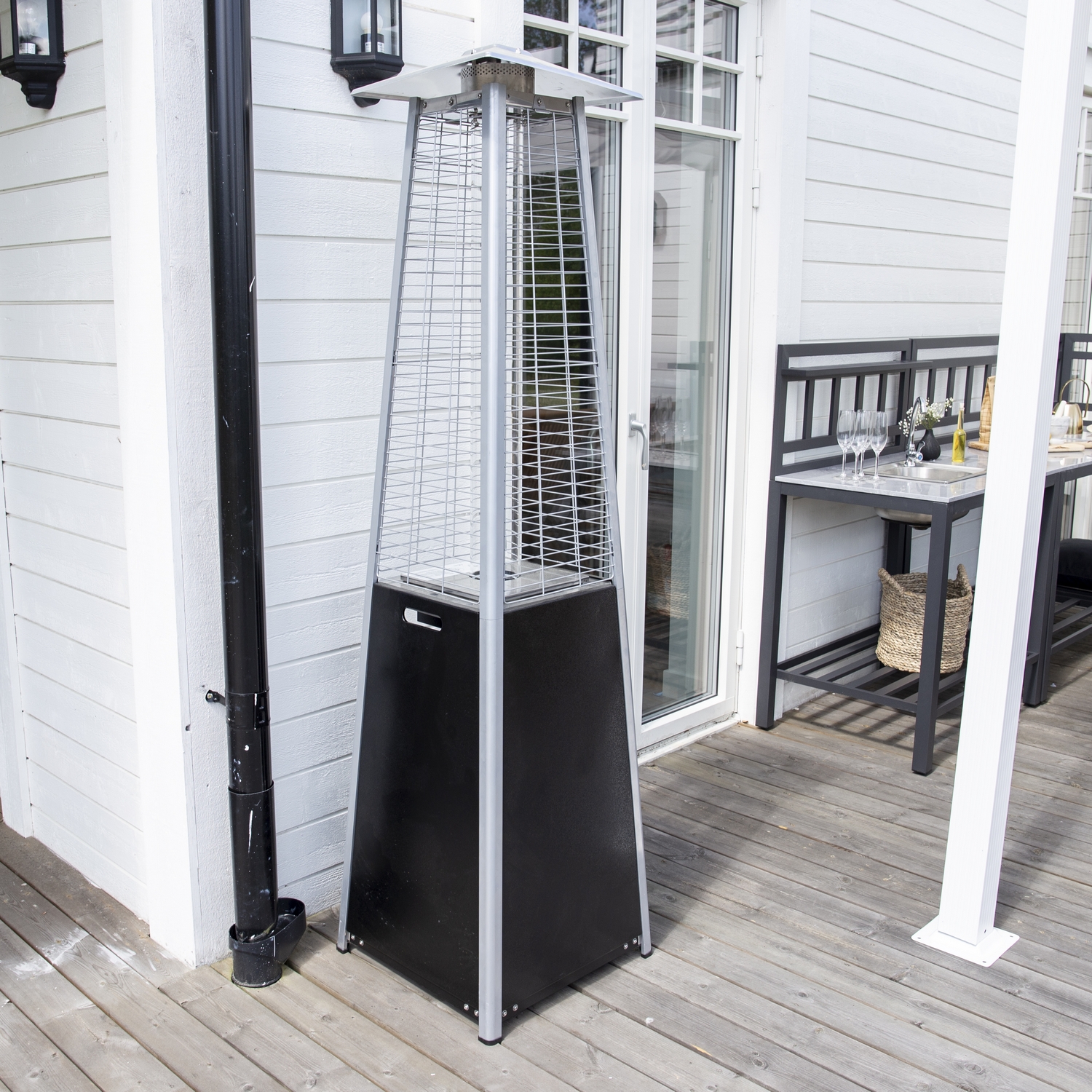 Terassvärmare Venture Home Hottie Square, Stående Gasolvärmare Utomhus i Aluminium