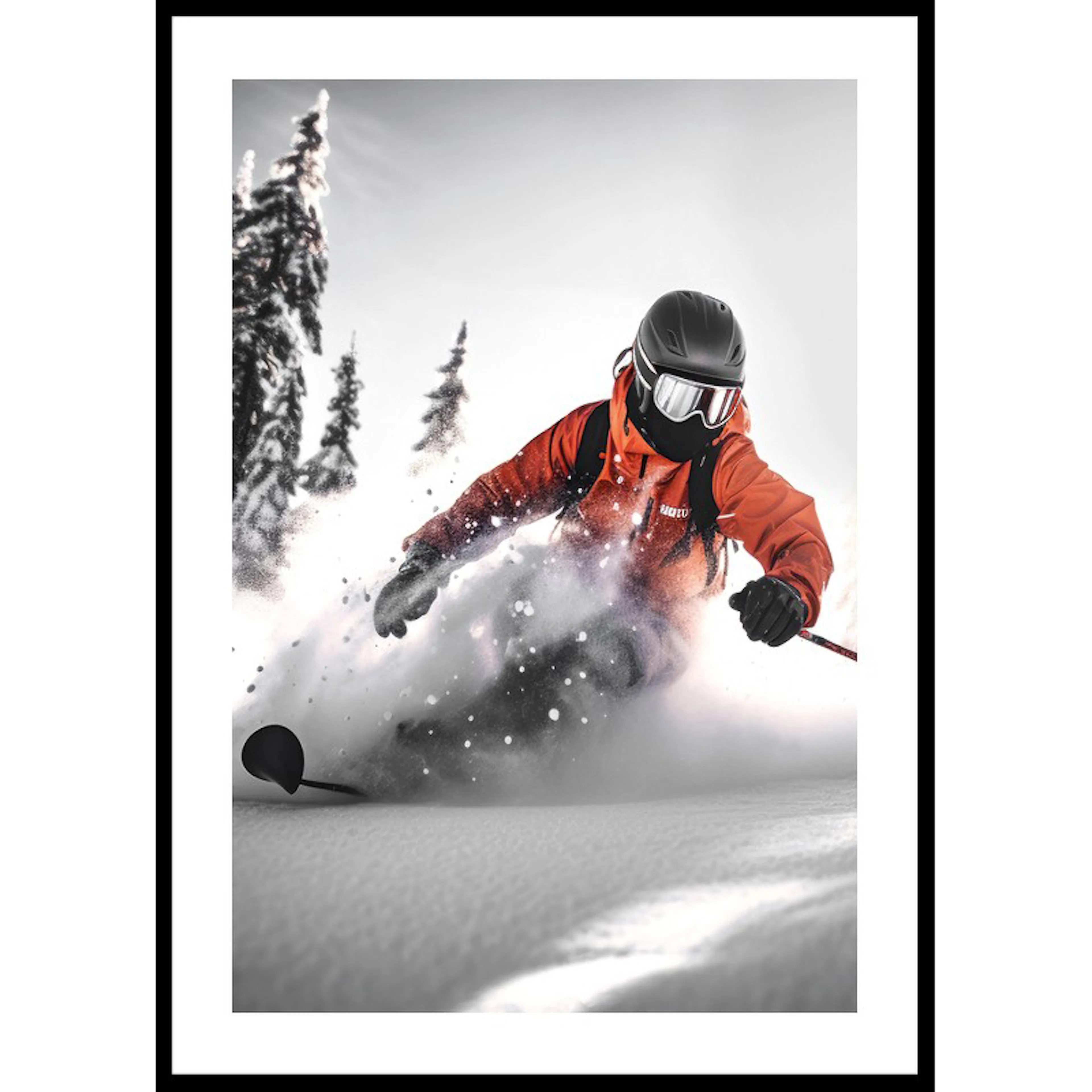 Skier Off Pist 50x70 50x70 cm