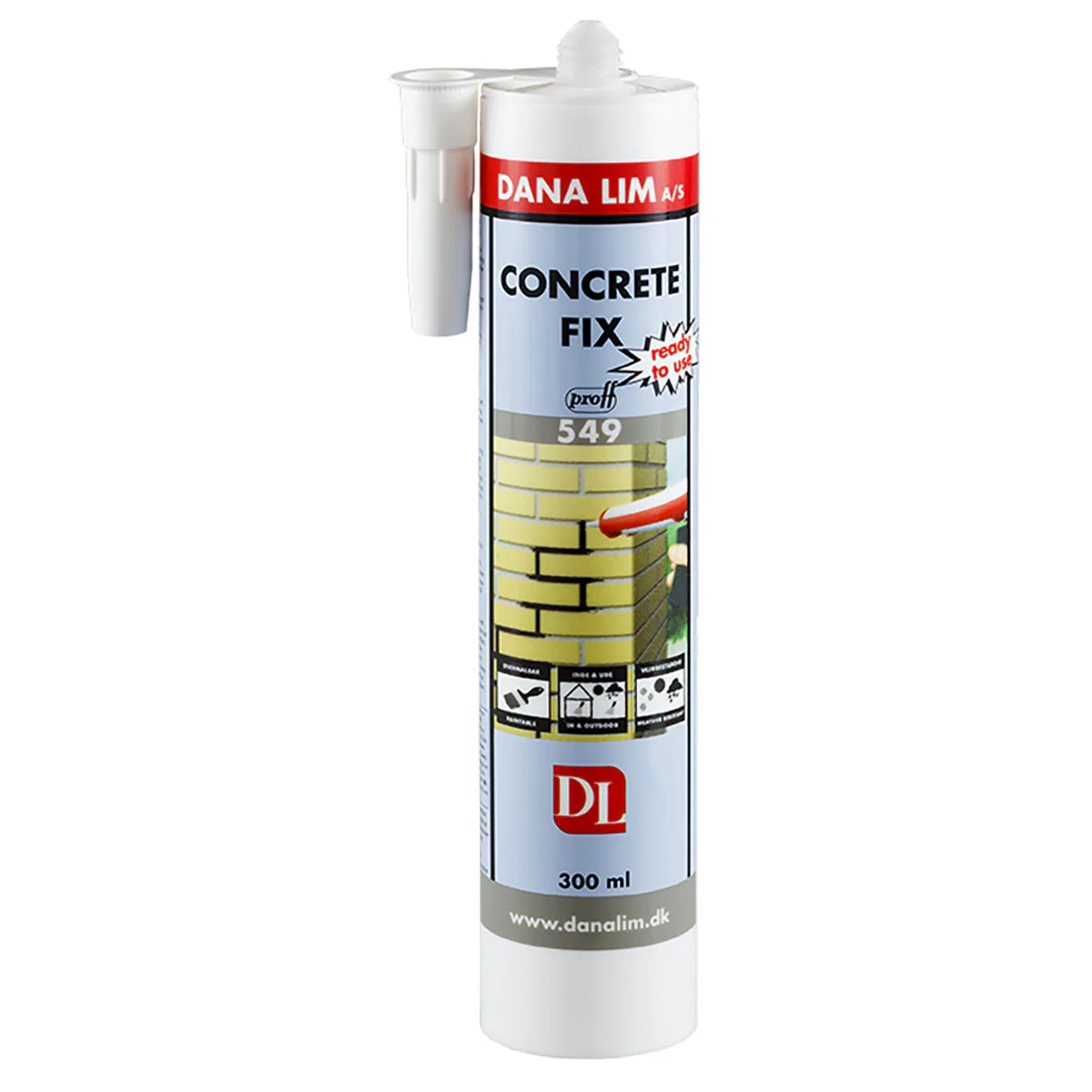Fogmassa Danalim Concrete Fix Dana 549 Grå 300 ml för Kakel och Murverk