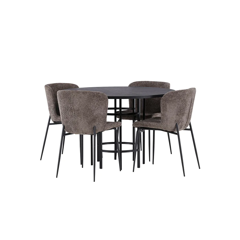 Matgrupp Venture Home Copenhagen Ø 115 cm med 4 Modesto Stolar