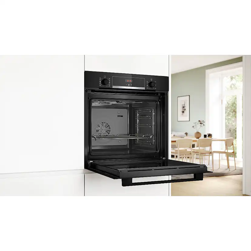Inbyggnadsugn Bosch HQA534BB3 Serie 4 Svart med Ångfunktion och Avancerad Varmluftsteknik