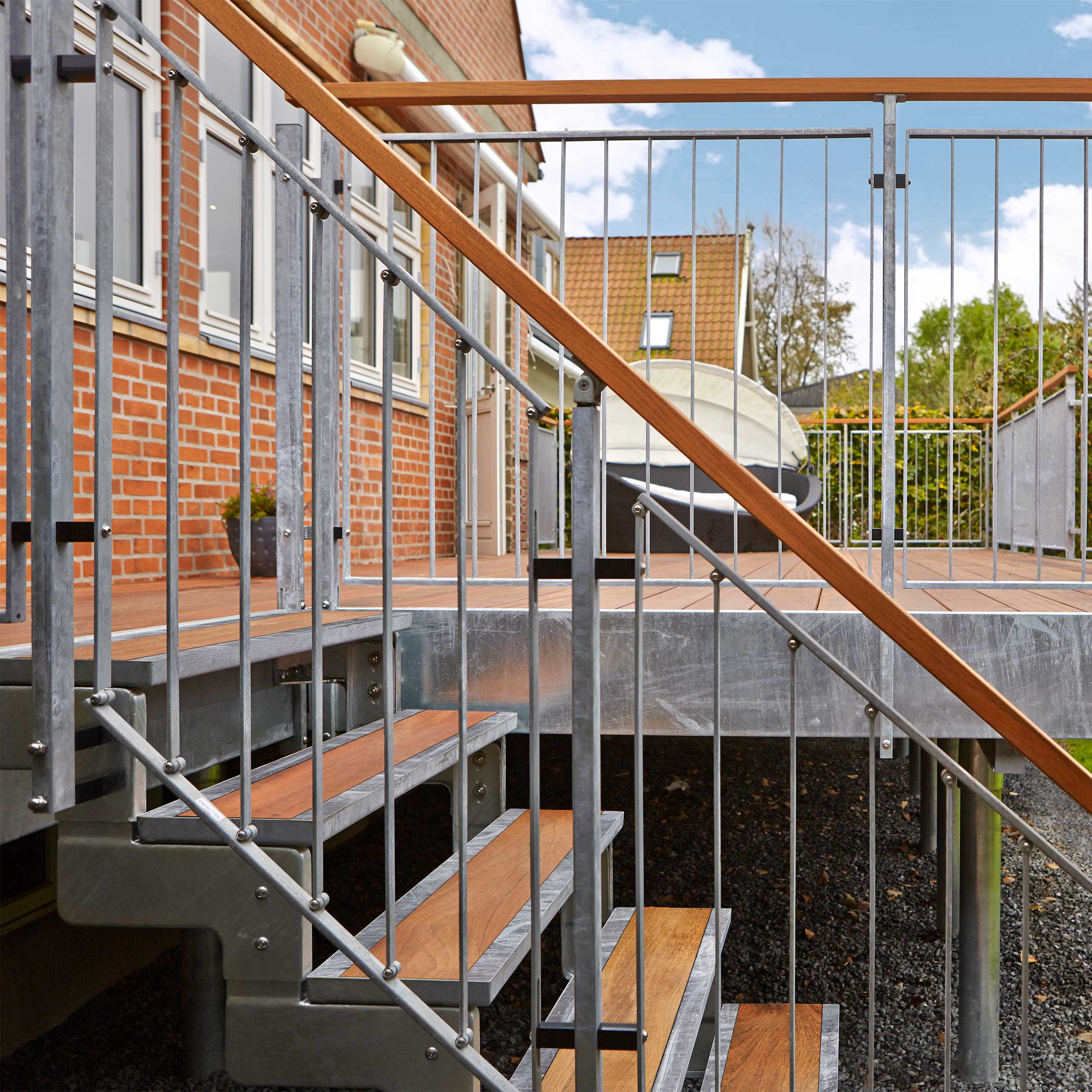 Trädgårdstrappa Dolle Gardentop för Trästeg med Räcke