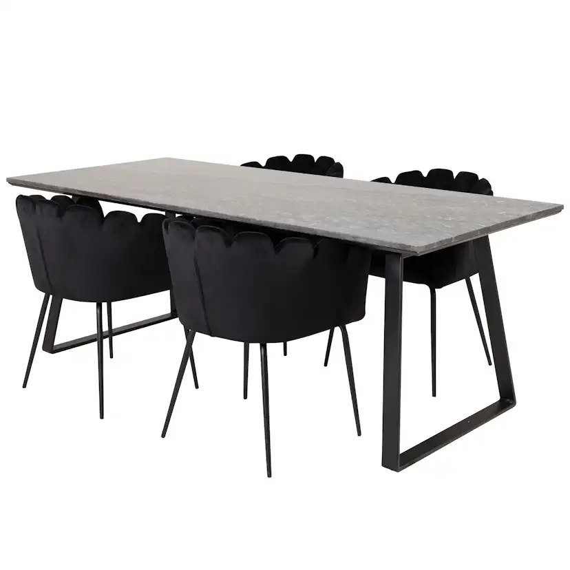 Matgrupp Venture Home Estelle med 4 Limhamn Rektangulär Stolar