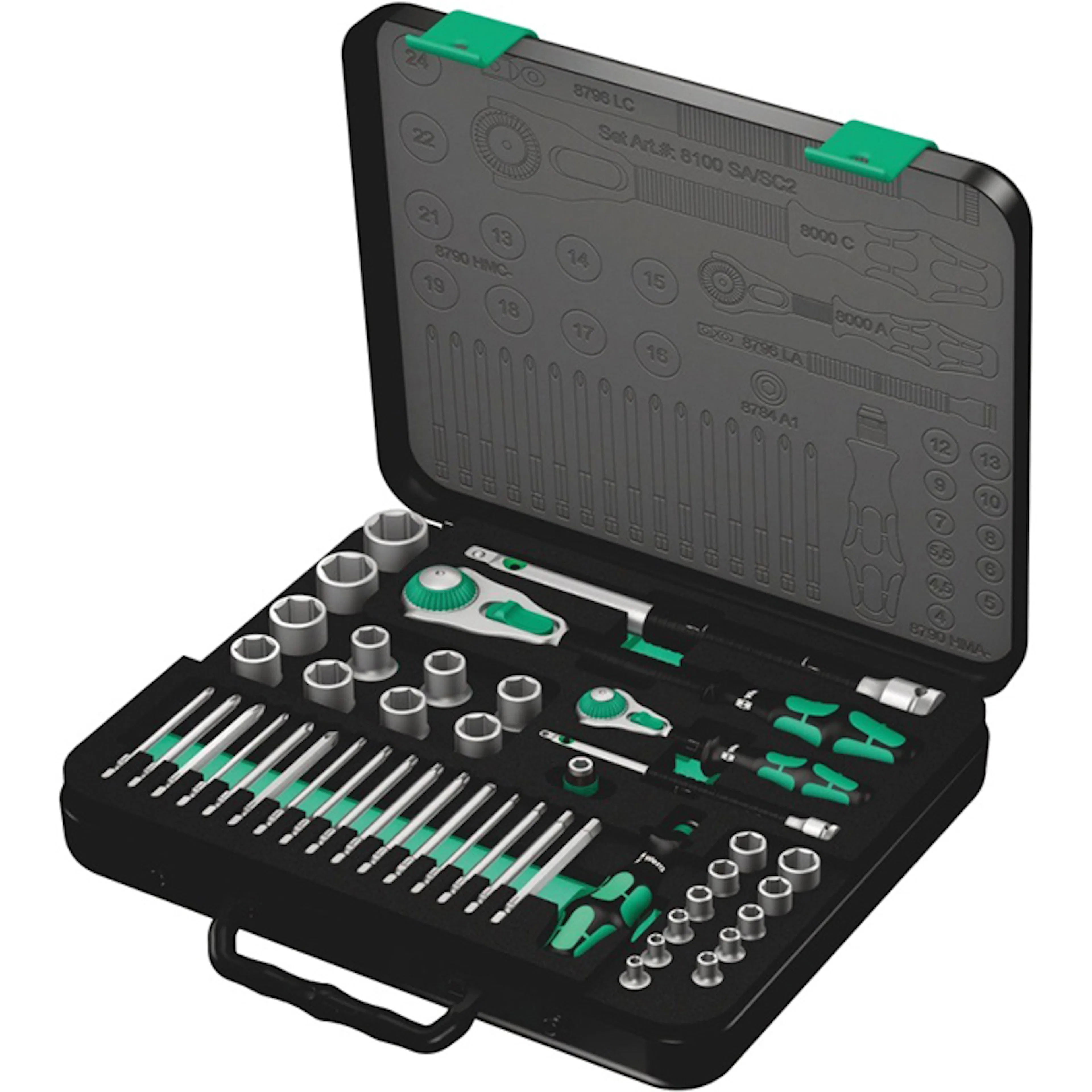 Hylsnyckelsats Wera 8100 Sa/ Sc 2 Zyklop 1/4tum 43Del