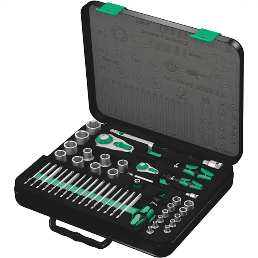 Hylsnyckelsats Wera 8100 Sa/ Sc 2 Zyklop 1/4tum 43Del