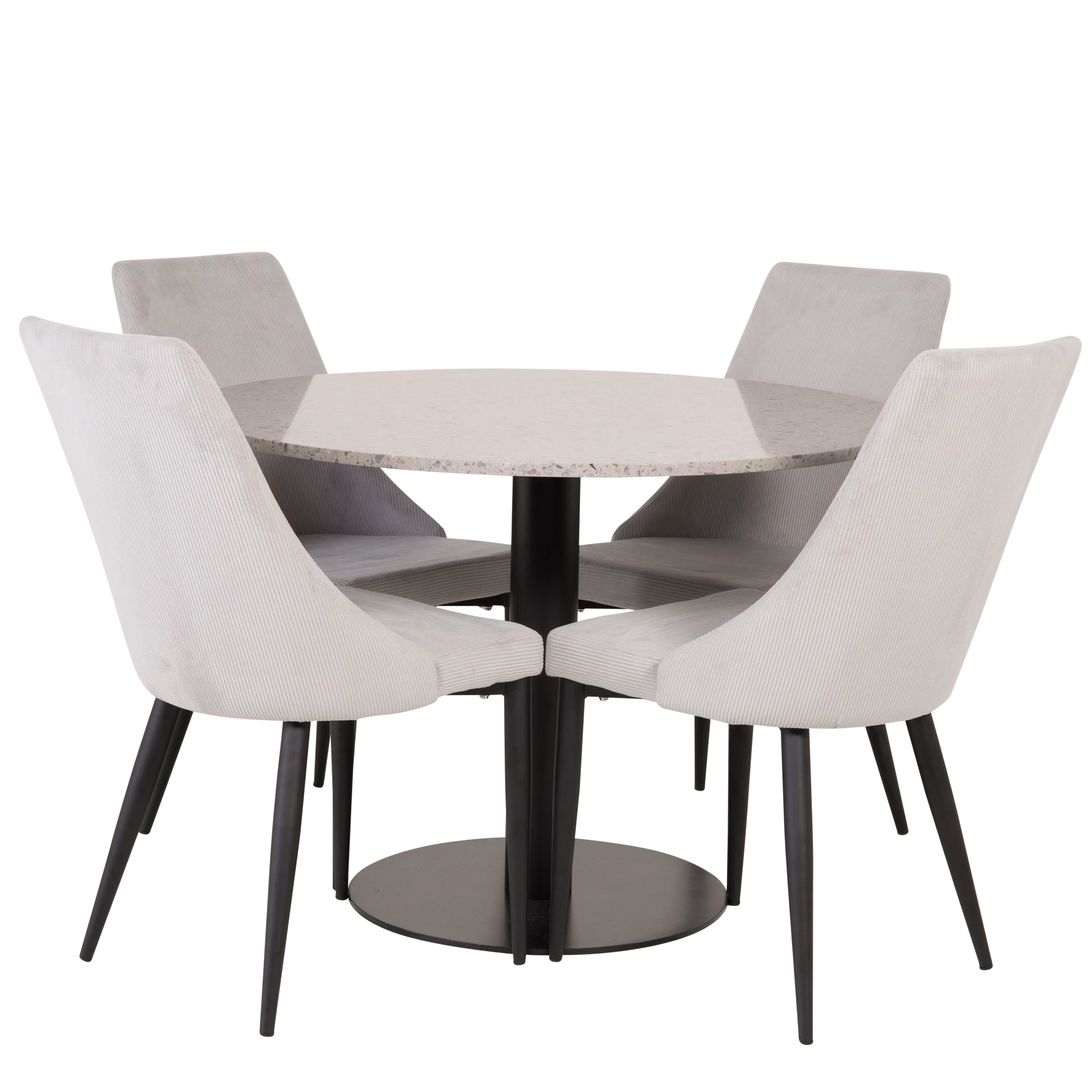 Matgrupp Venture Home Roxanna Grå Bord med 4 Laura Stolar Manchester