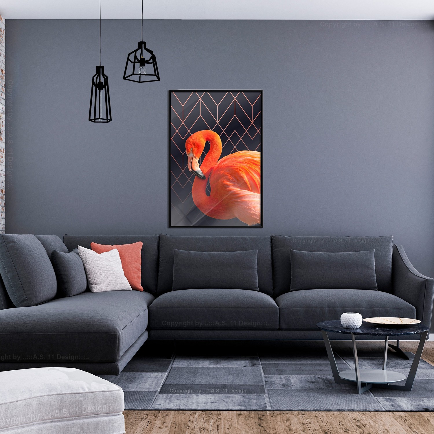 Poster Artgeist Affisch Flamingo Solo