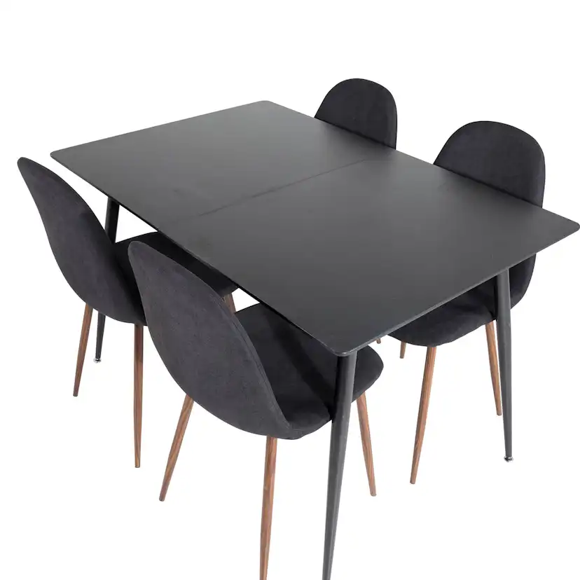 Matgrupp Venture Home Silvia med Iläggsskiva och 4 Pobbie Stolar