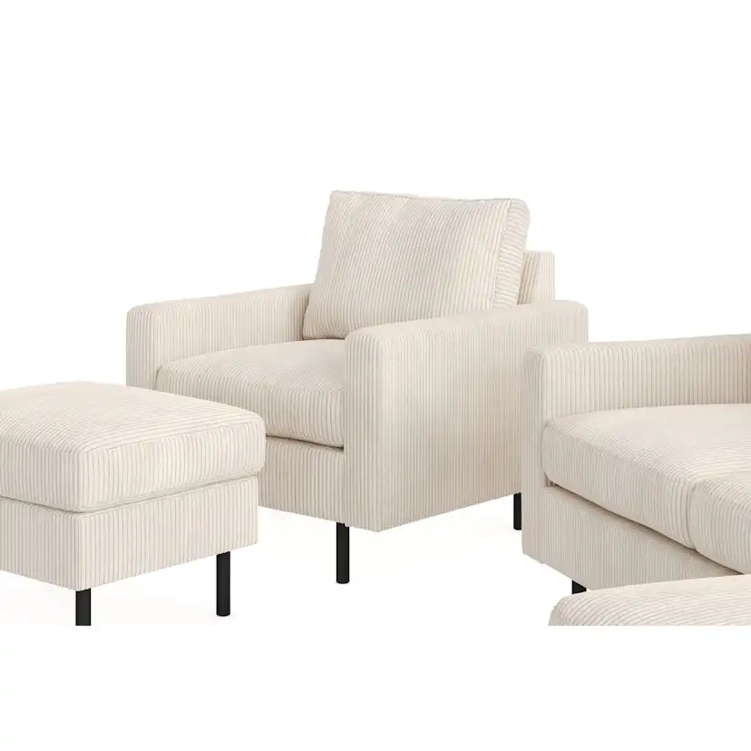 Soffgrupp Scandinavian Choice Peppe 3-sits Vändbar Divan med Fåtölj och Fotpall