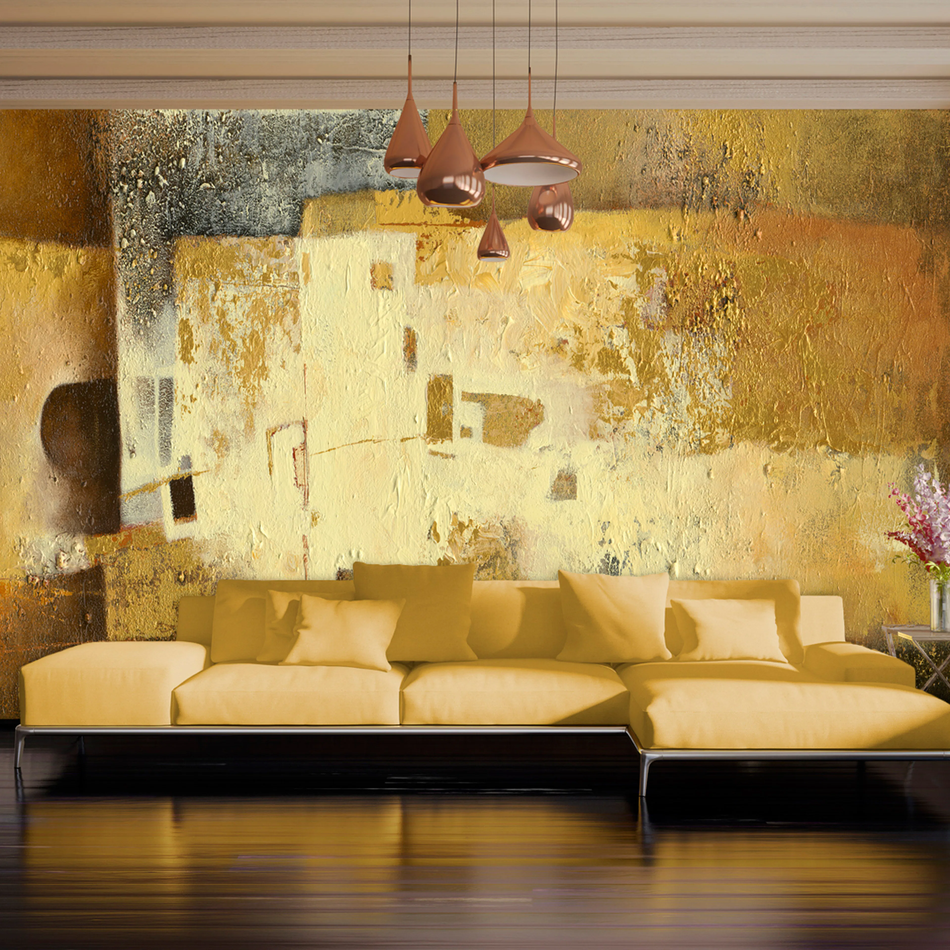 Fototapet Arkiio Självhäftande Golden Oddity II 490x280