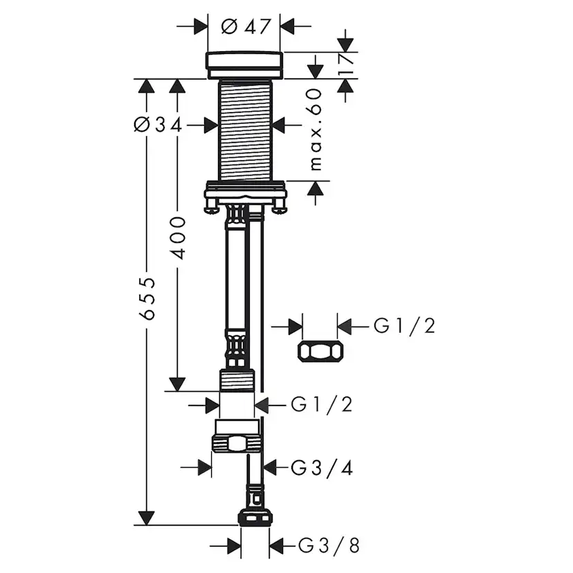 Diskmaskinsavstängning Hansgrohe Talis M54 Kr Krom