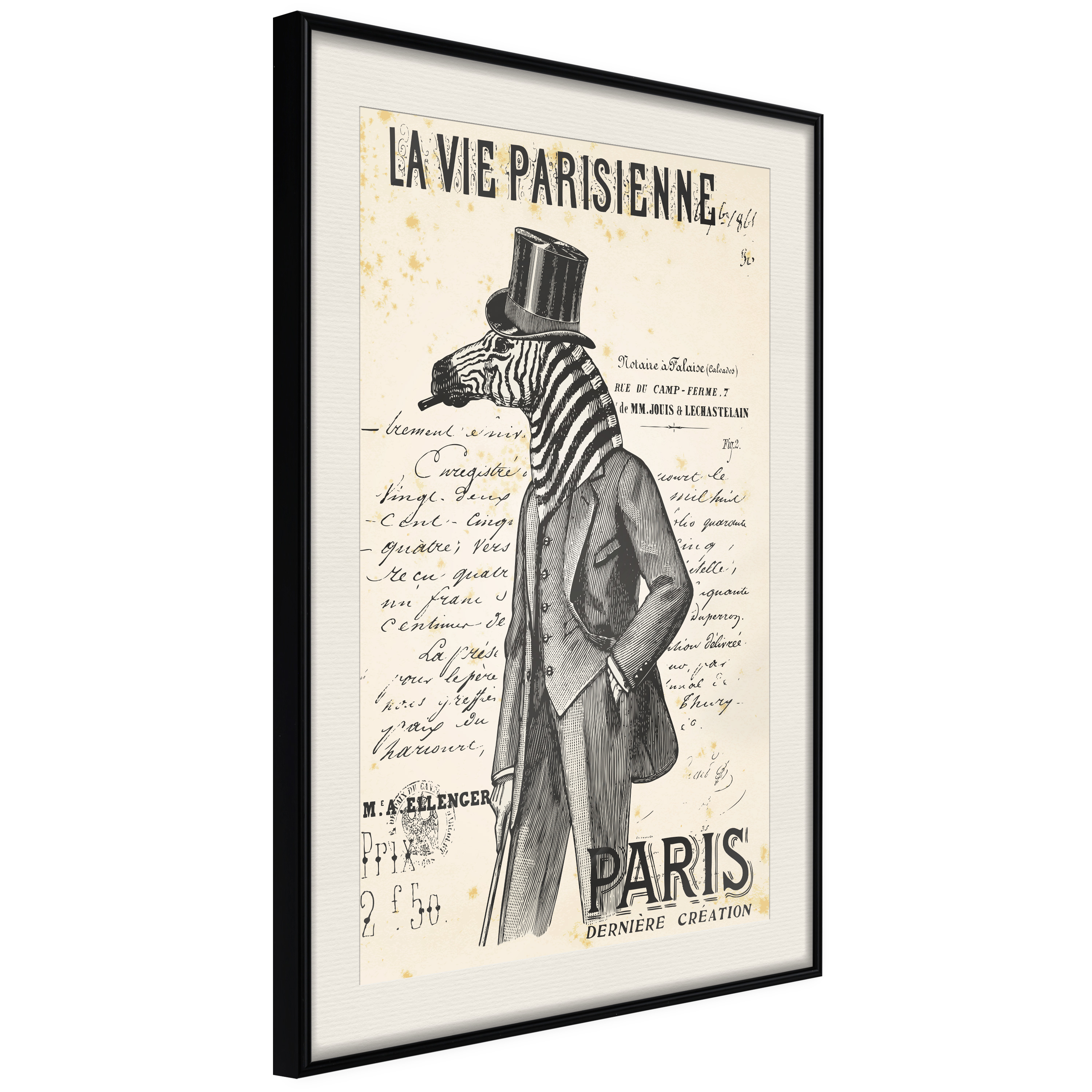 Affisch - La Vie Parisienne [Poster] 30x45 Svart ram med passepartout, 30x45 cm