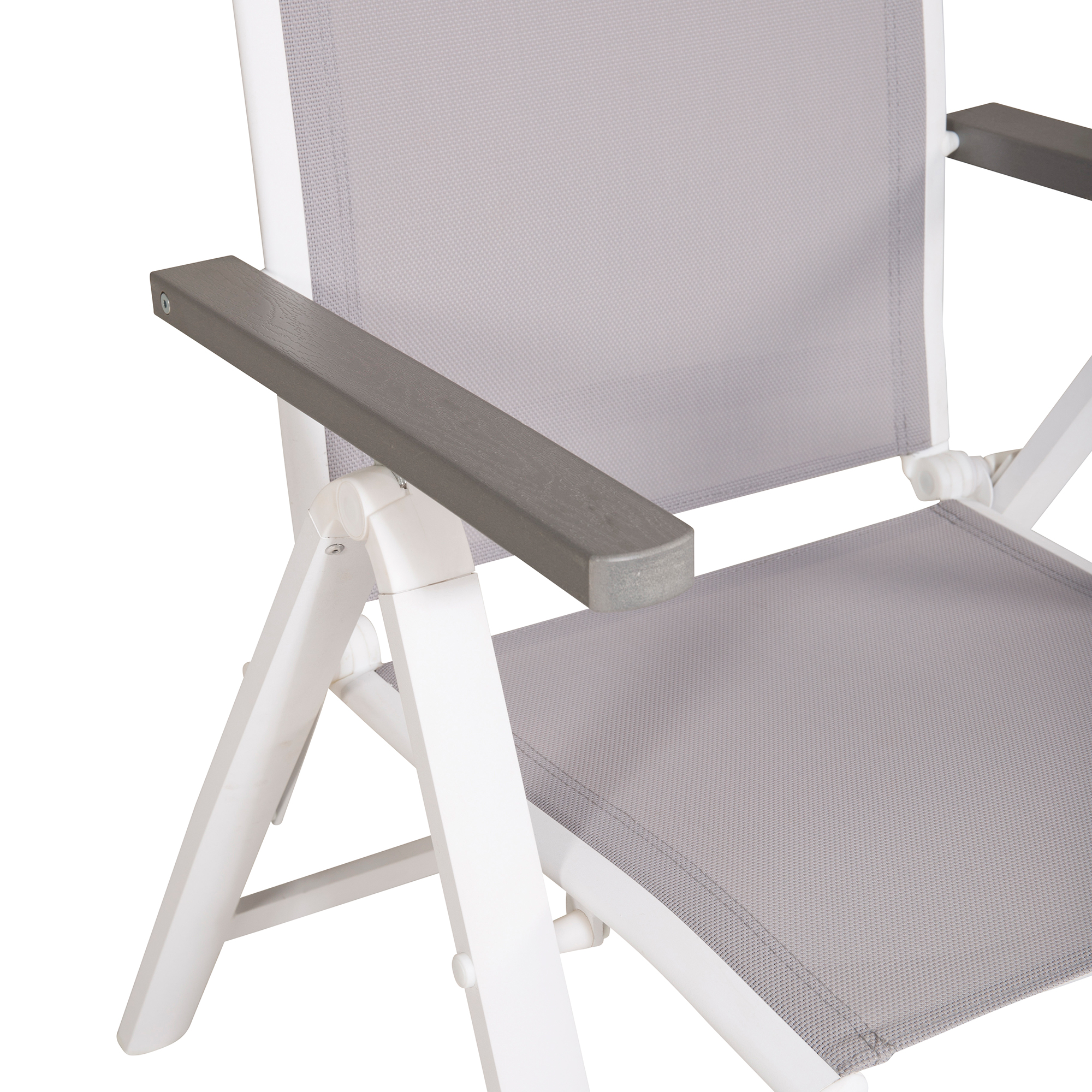 Albany Light 5-pos white alu / Grey Textilene Vit/Grå