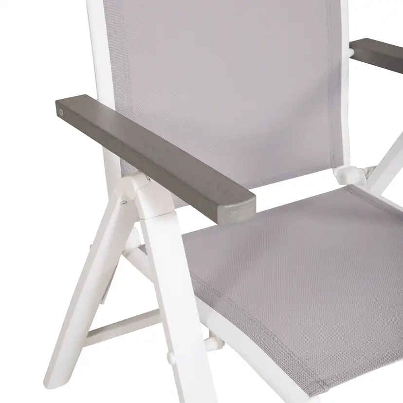 Albany Light 5-pos white alu / Grey Textilene Vit/Grå