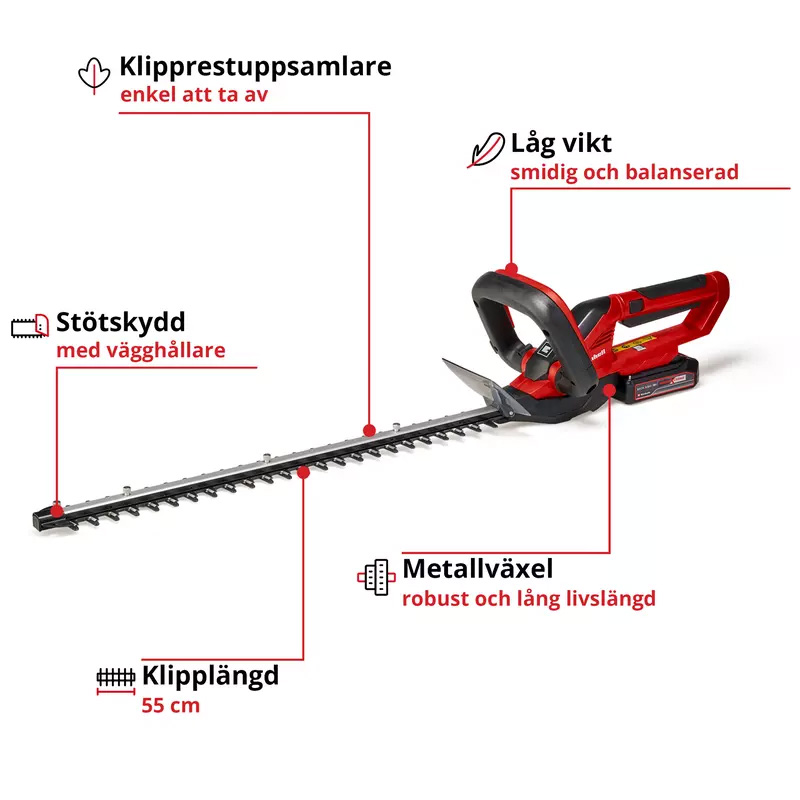 Häcksax Einhell GE-CH 1855/1 Med Batteri & Laddare