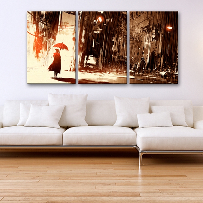 Tavla - City in the Rain 120x60 120x60 cm
