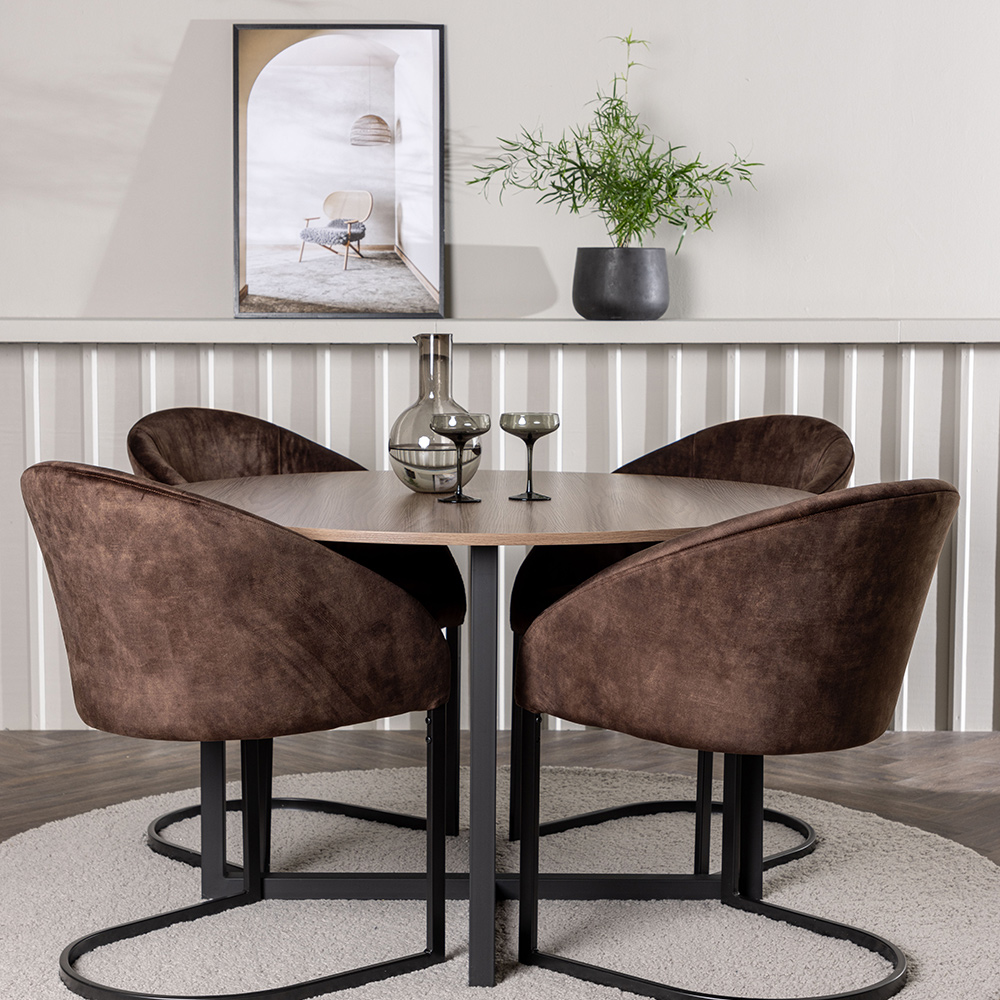 Matgrupp Venture Home Durango Ø120 cm med 4 st Evening stolar