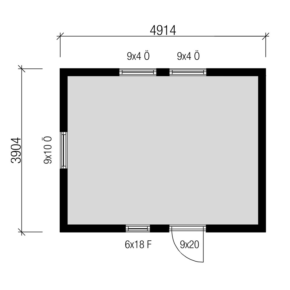 Attefallshus Vibostugan Njuta 20-1 19,6 m² Trähus