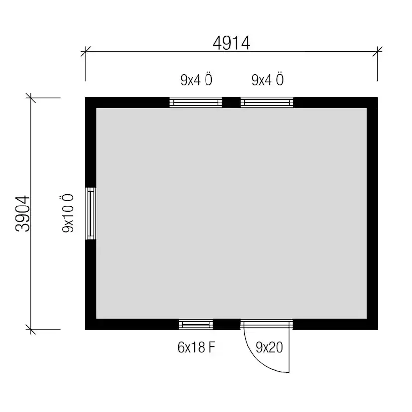 Attefallshus Vibostugan Njuta 20-1 19,6 m² Trähus