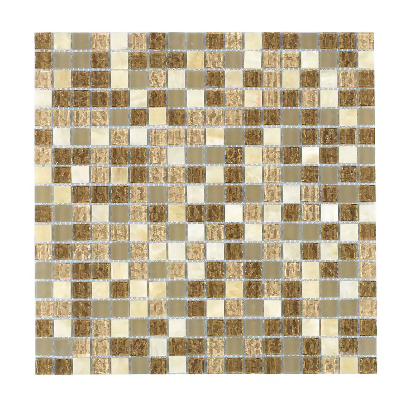 Kristallmosaik Arredo Exclusive Stone Ljusbrun 1,5x1,5 cm