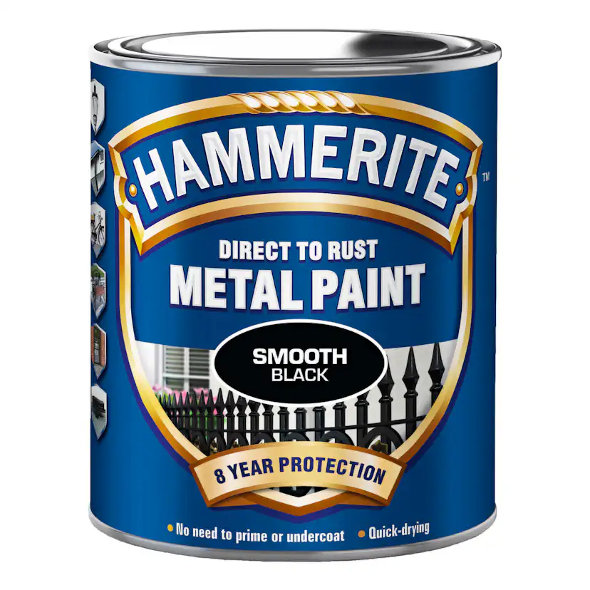 Rostskyddsfärg Hammerite Slätlack Svart 250ml