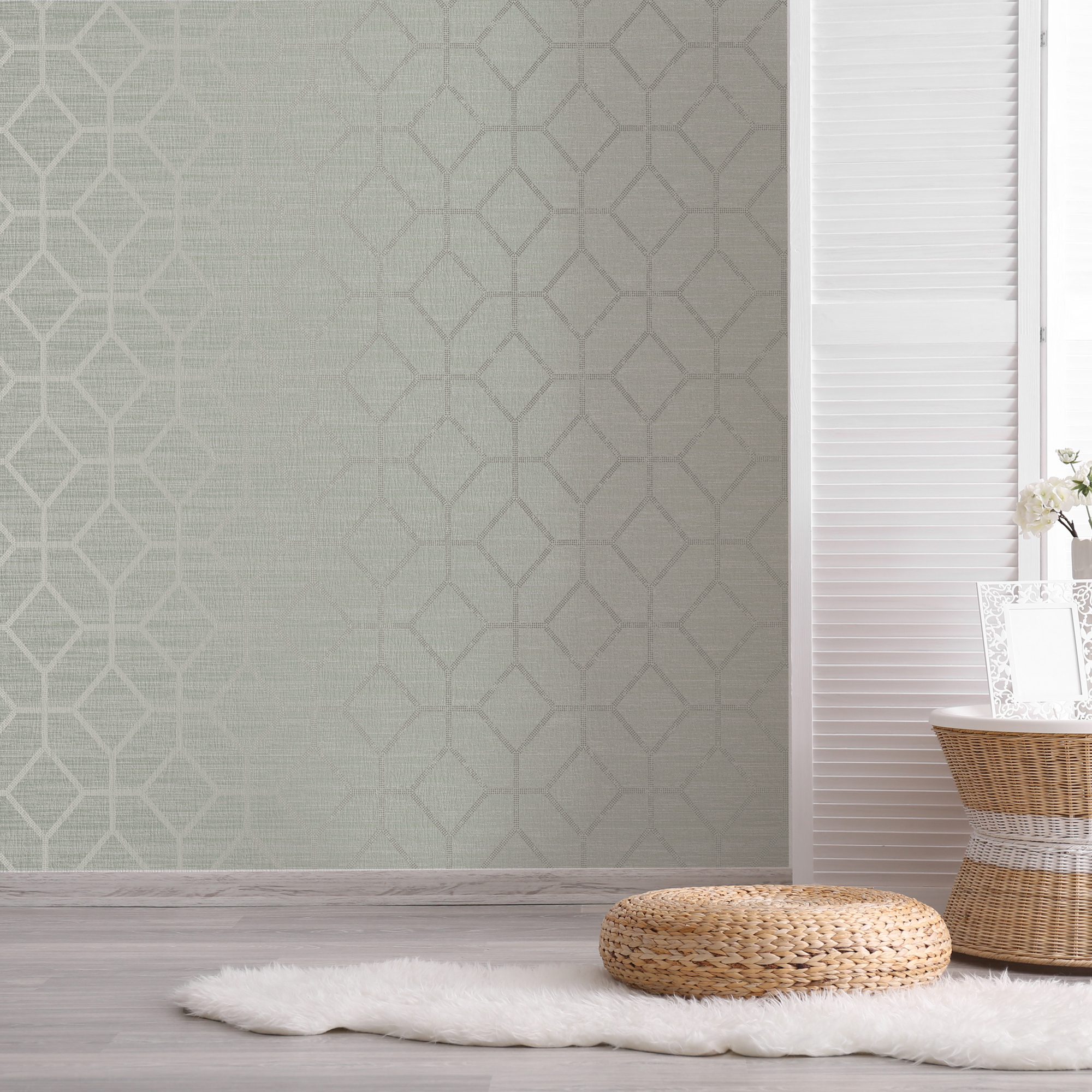 Tapet Boutique Asscher Geometrisk Sage