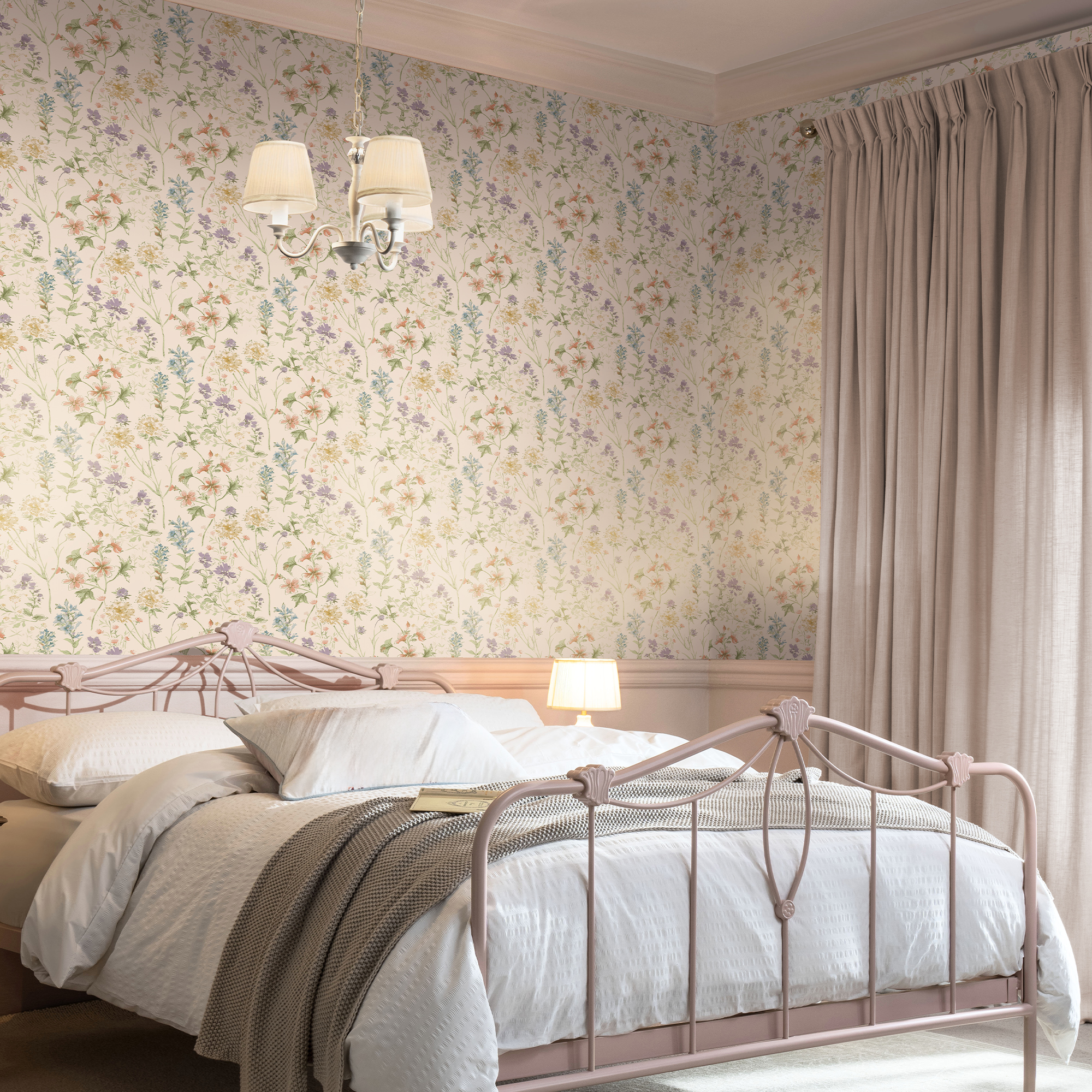 Tapet Laura Ashley Wild Meadow Chalk Rosa 122764
