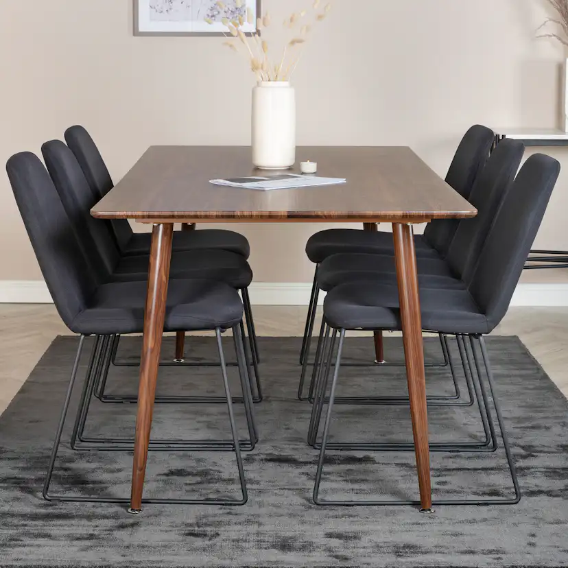 Matgrupp Venture Home Pobbie med 6 Muscot Stolar Polyestertyg