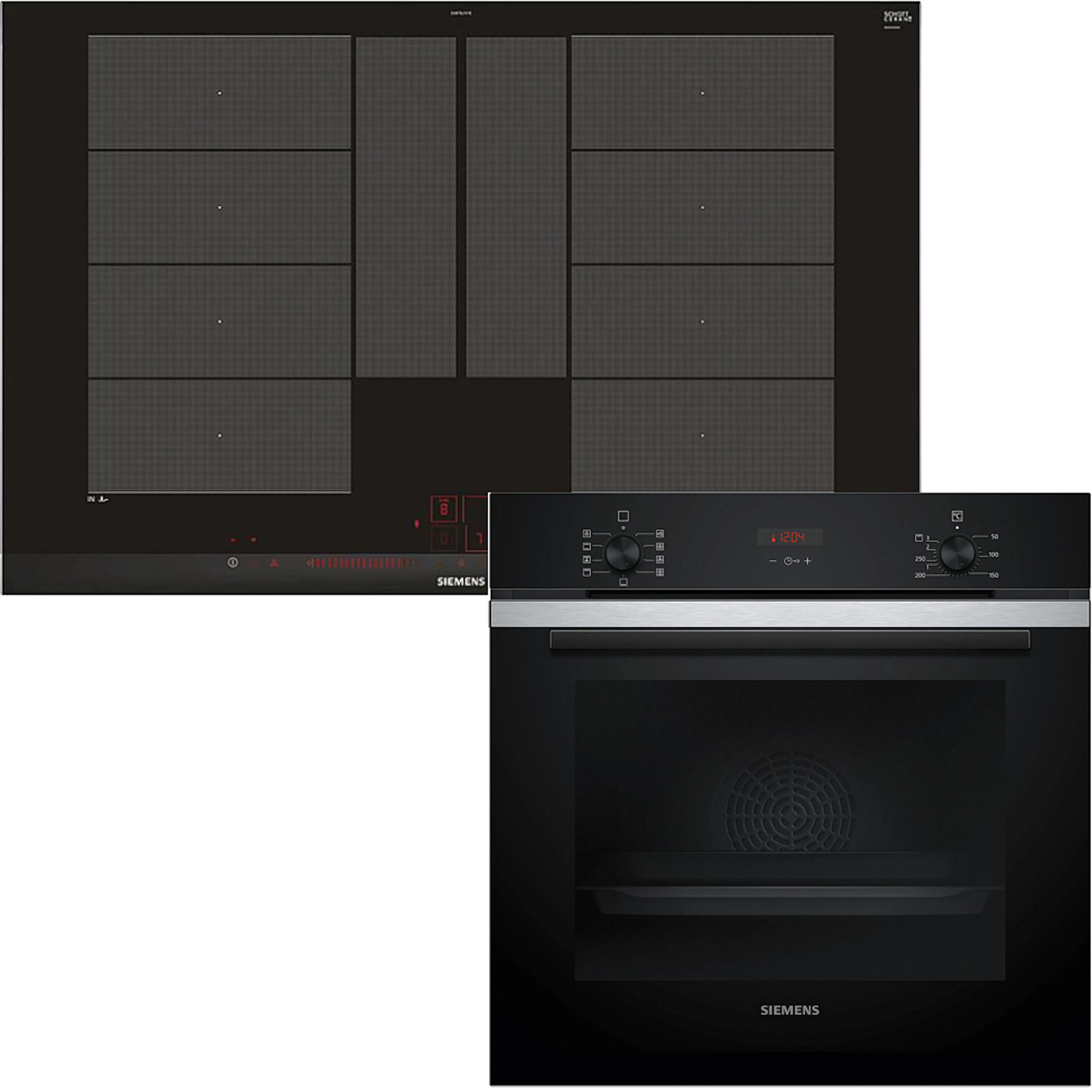 Ugn- & Hällpaket Siemens HB234ABS3F + EX875LYV1E Smart Hemuppkoppling Rostfri