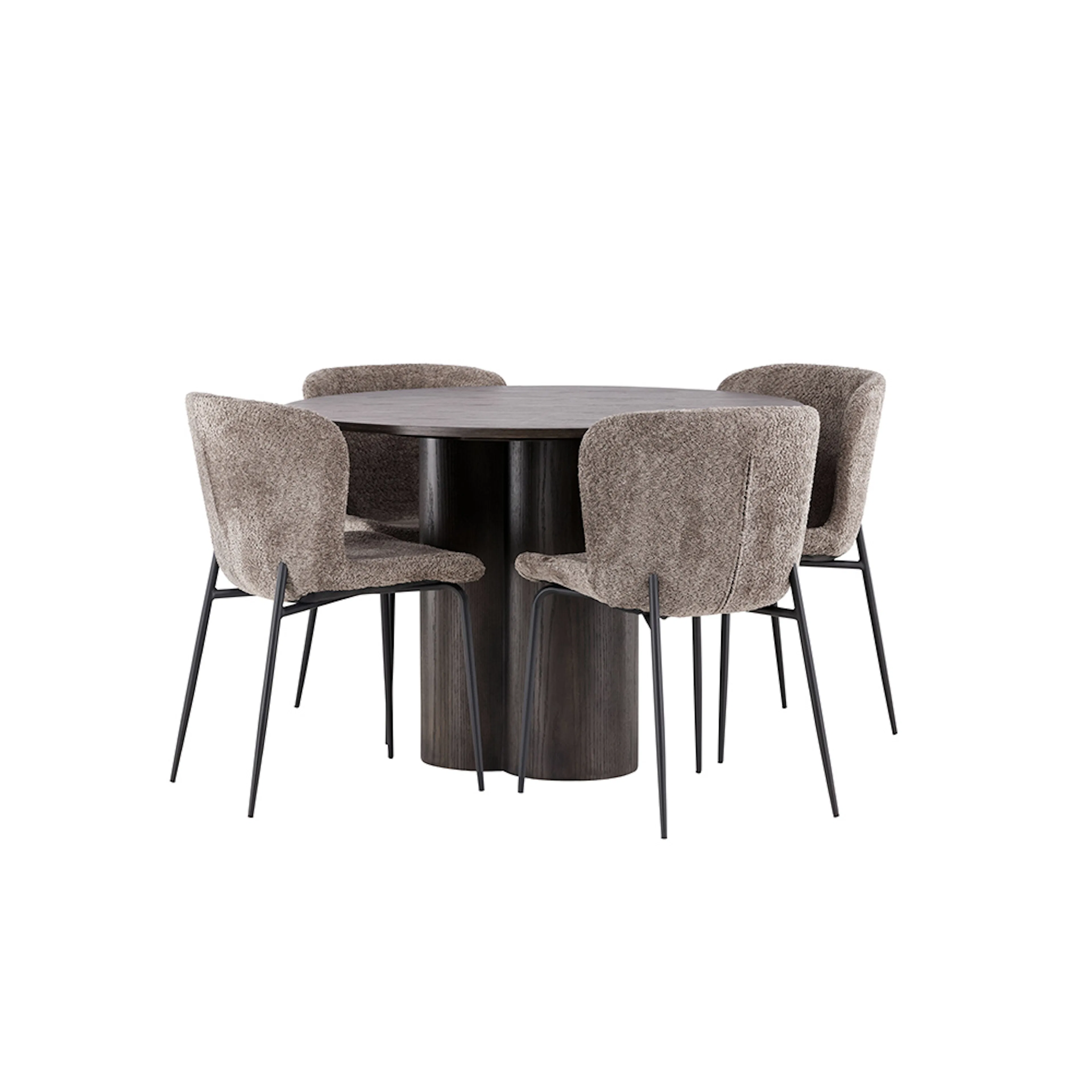 Matgrupp Venture Home Olivia Ø 110 cm med 4 Modesto Stolar